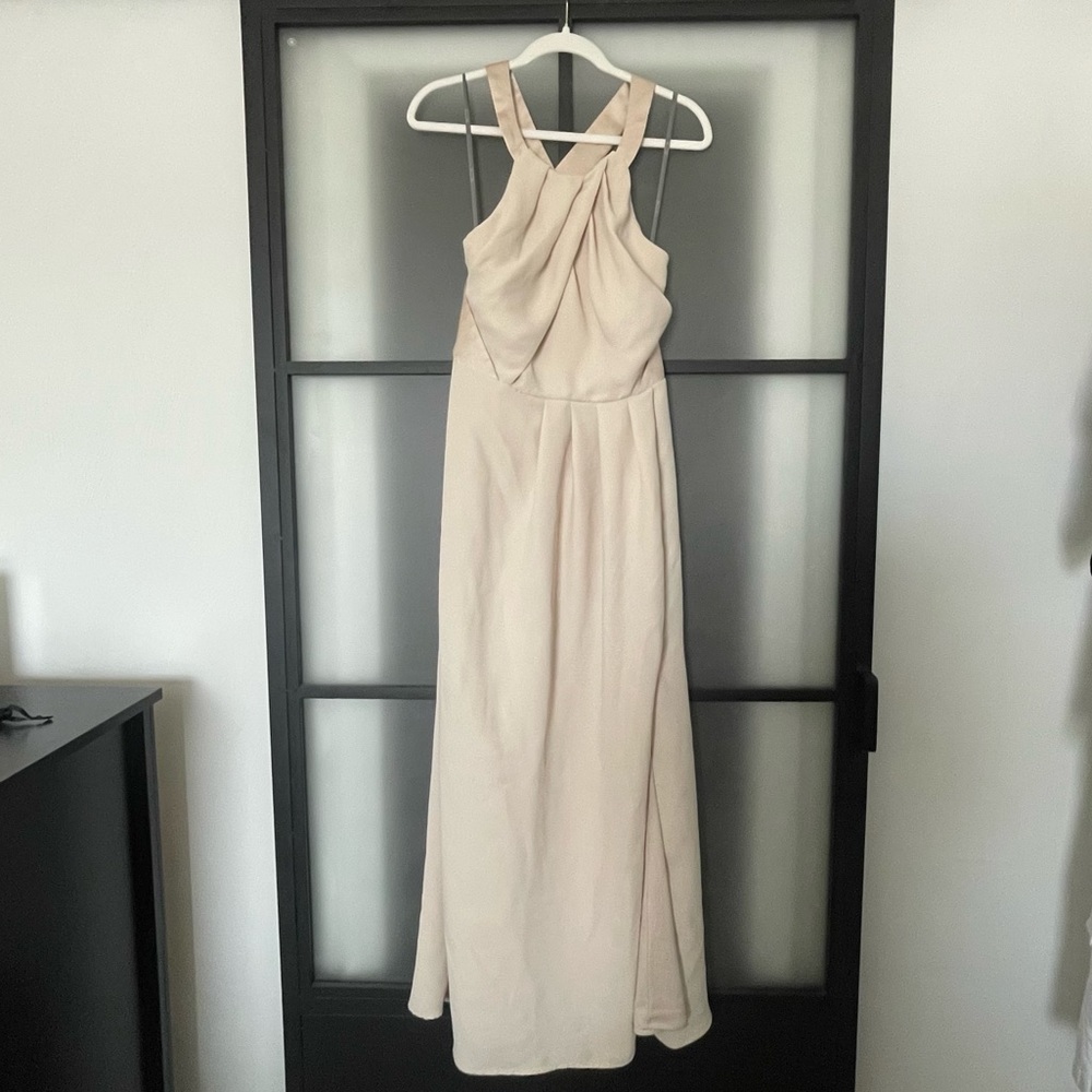 Vera Wang Bridesmaid Dress Champagne Nude Satin Hater